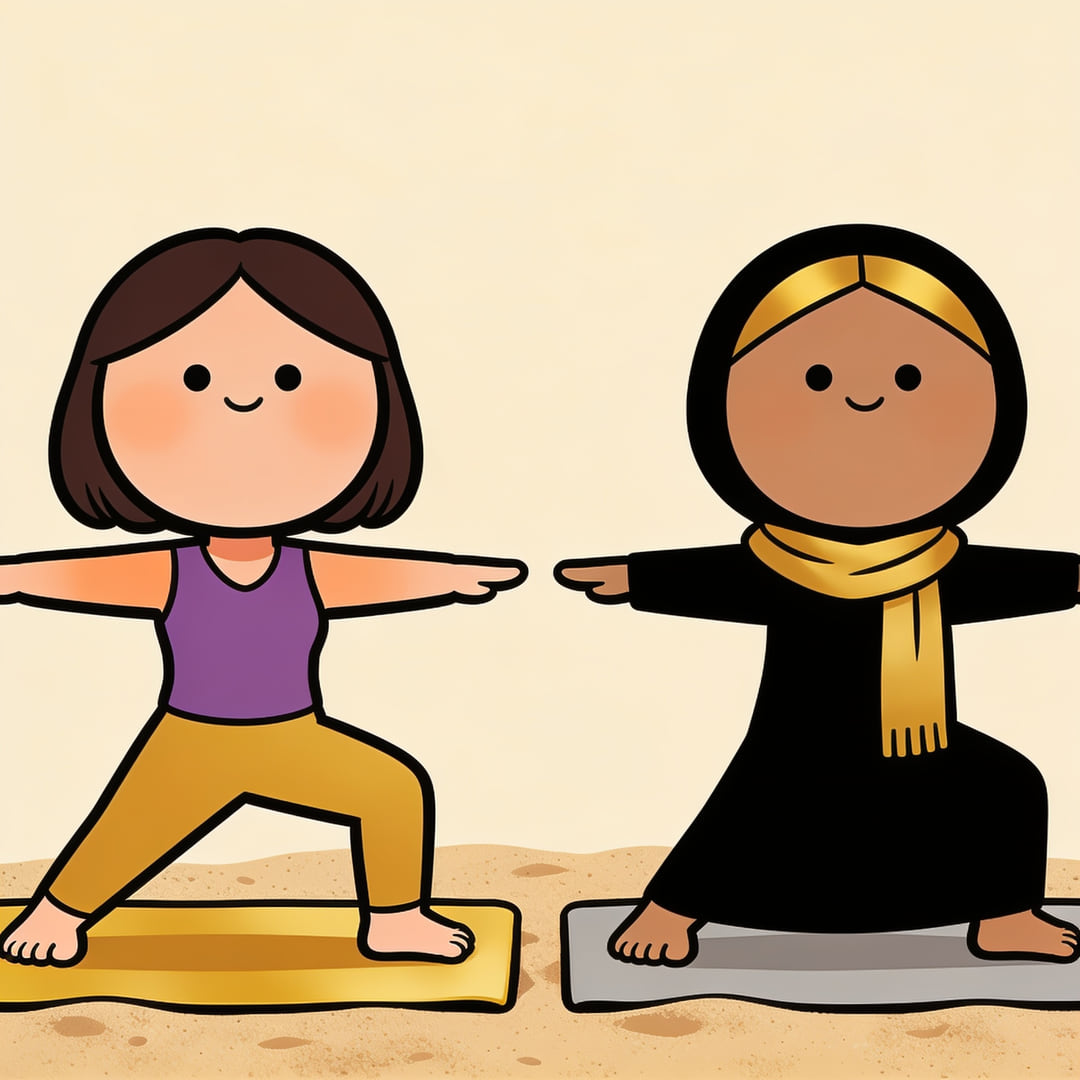 Sunday sunrise yoga at Kite Beach, Dubai