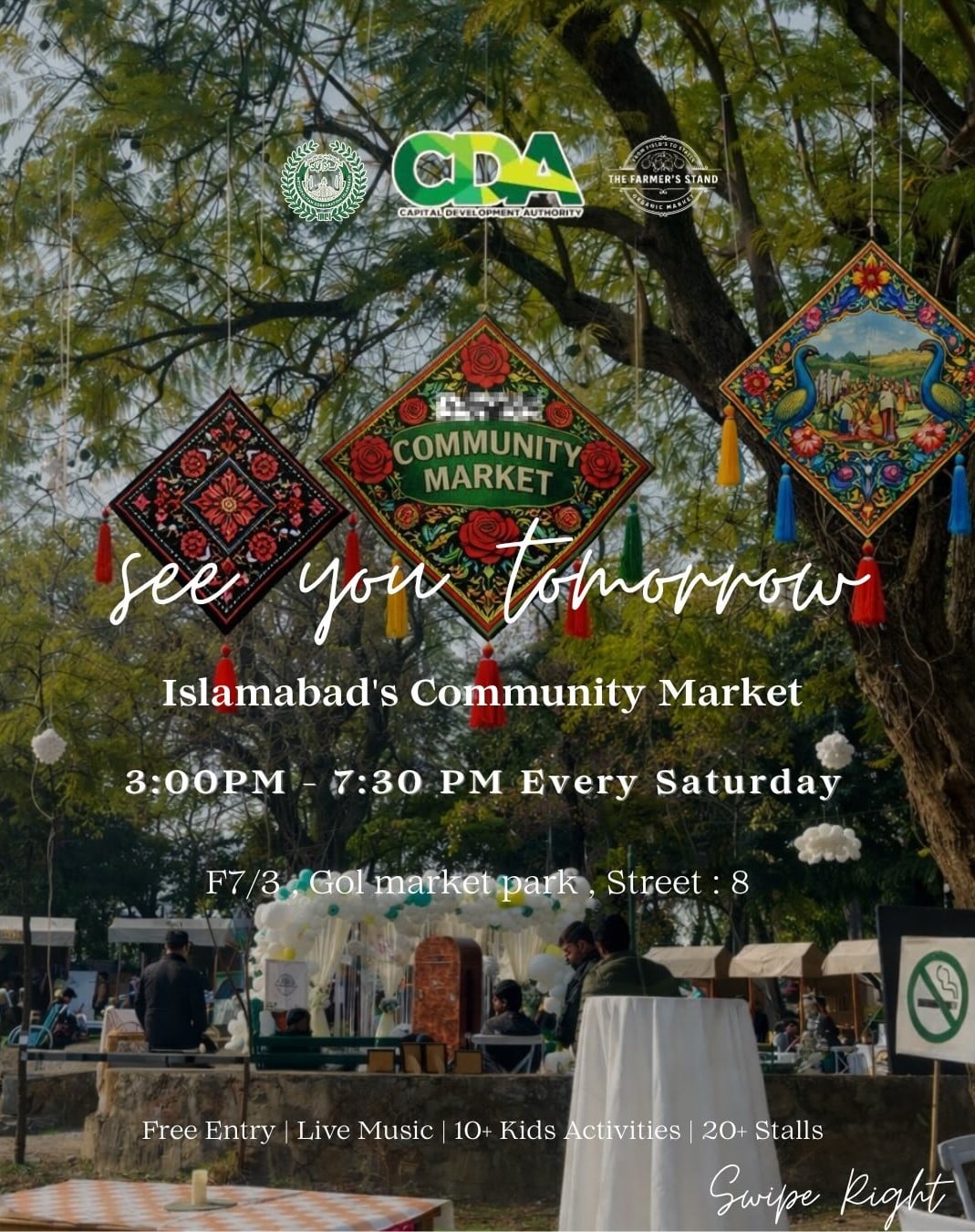 Community Market at F-7/3 Gol Market Park, Islamabad