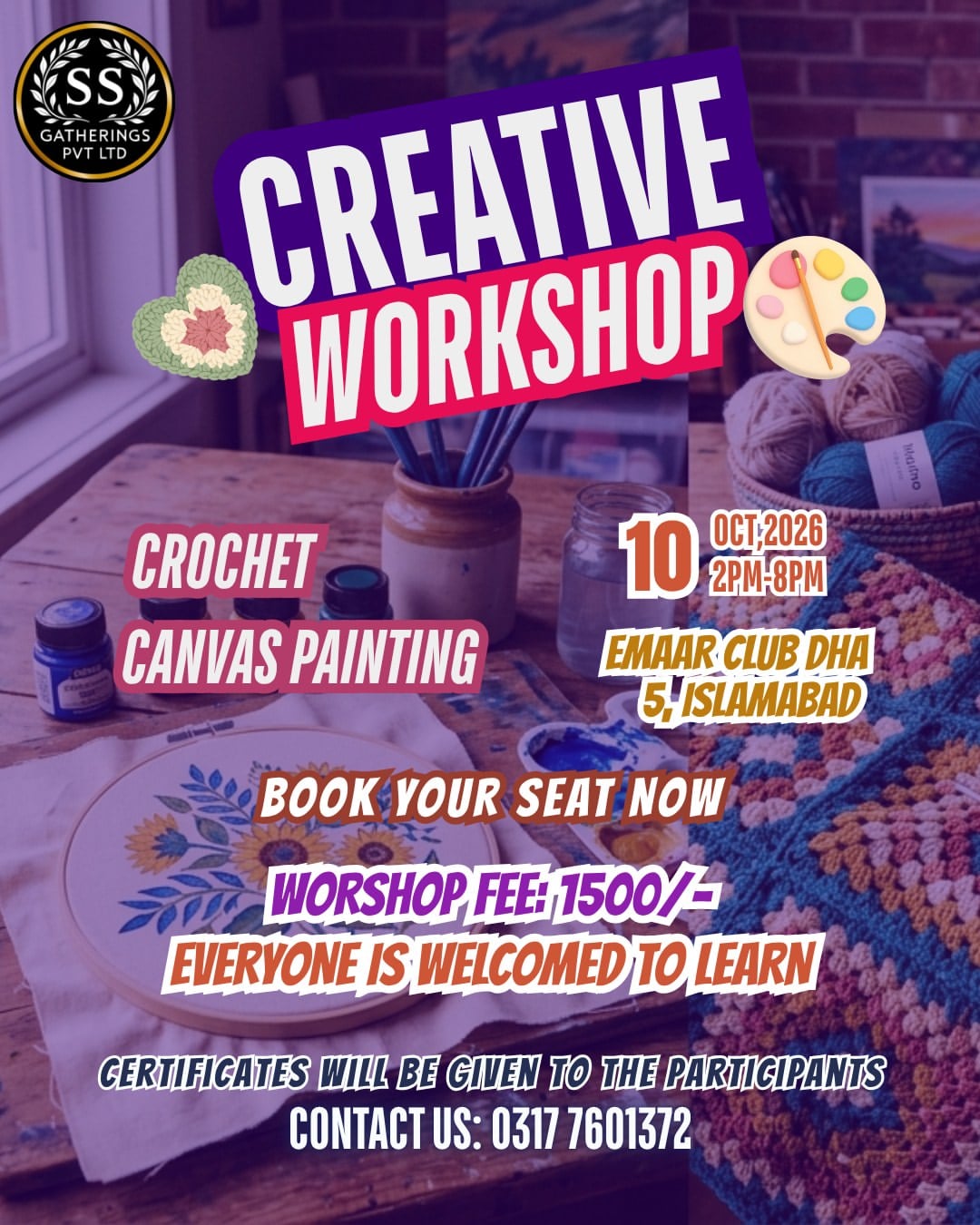 Crochet, Fabric Painting and Canvas Painting Workshop, Islamabad