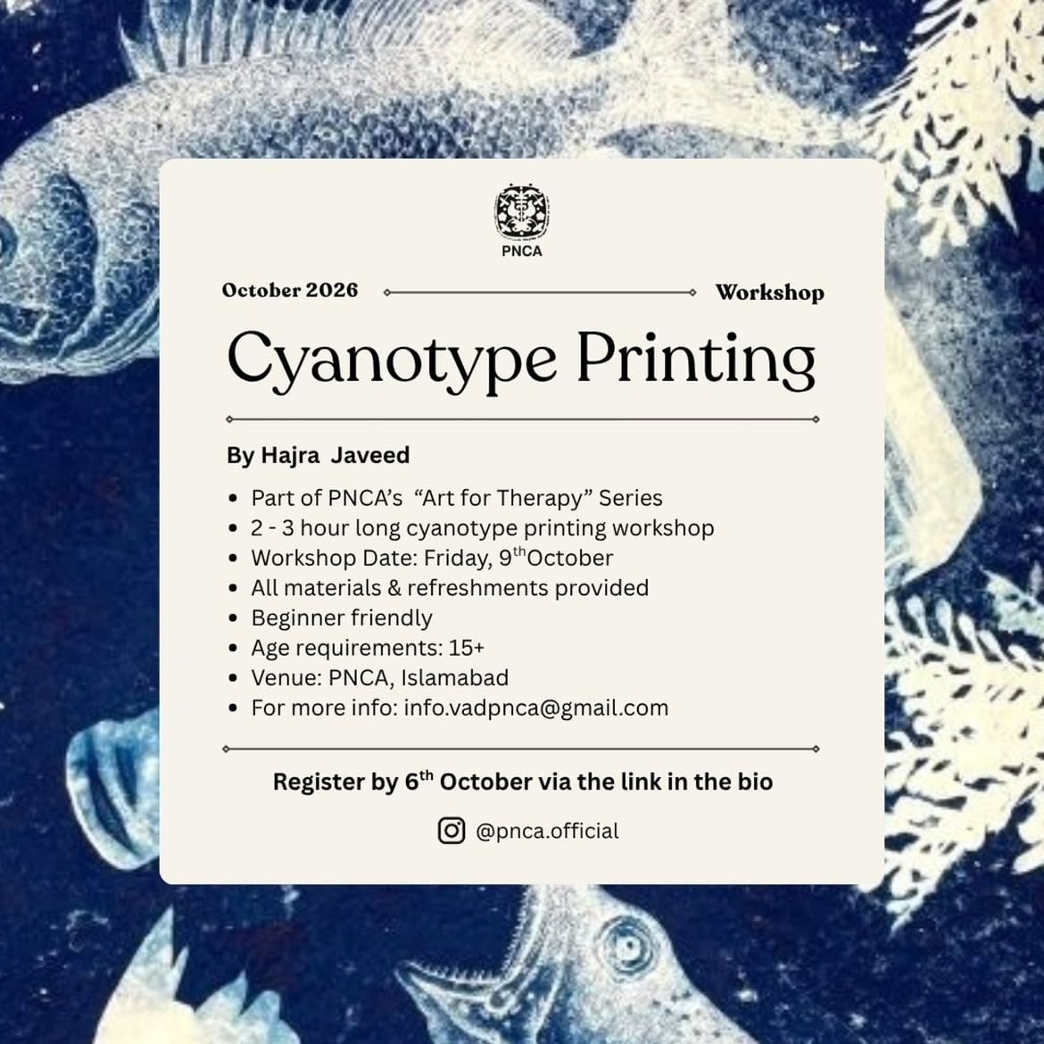 Cyanotype: The Art of Sun Printing (workshop), Islamabad