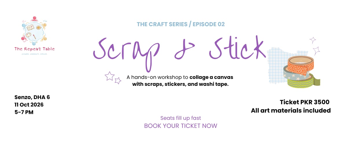 Scrap and Stick: journaling workshop, Karachi