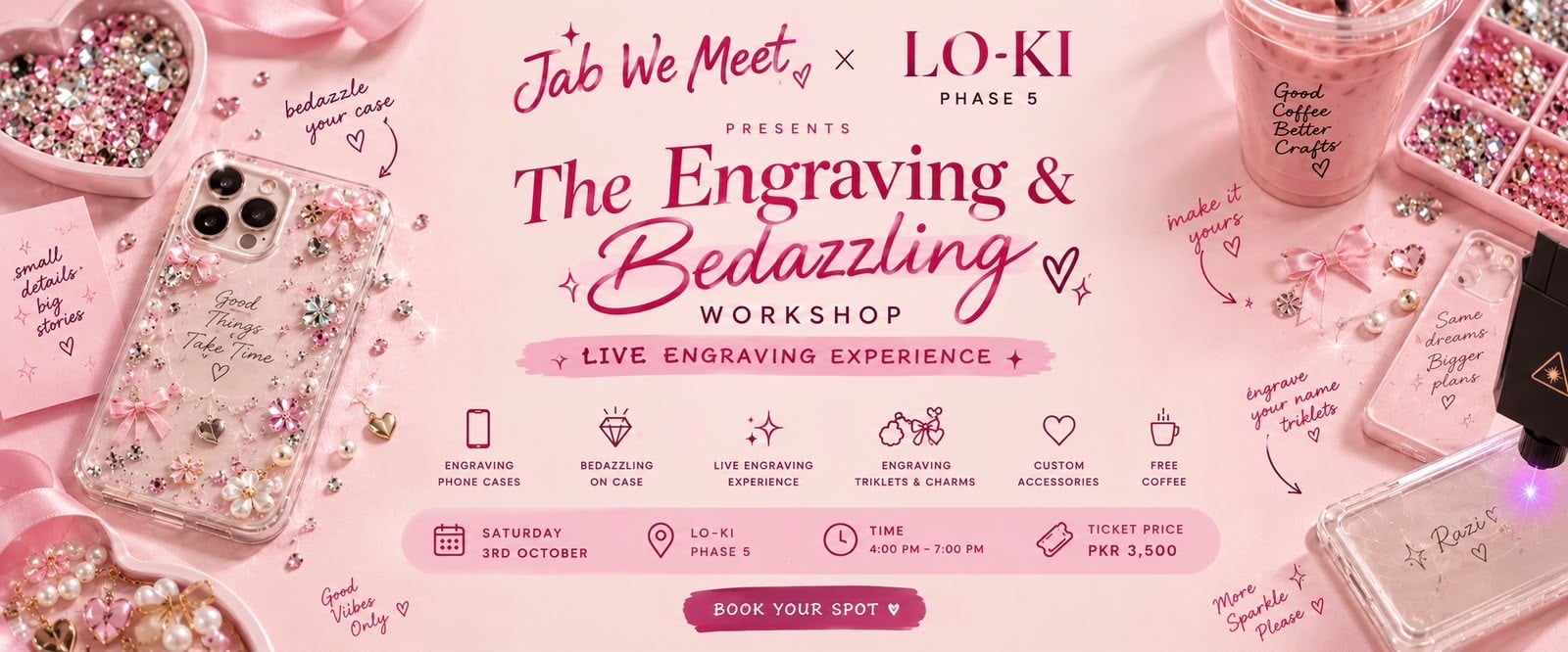 Jab We Craft — phone case engraving and bedazzling, Lahore