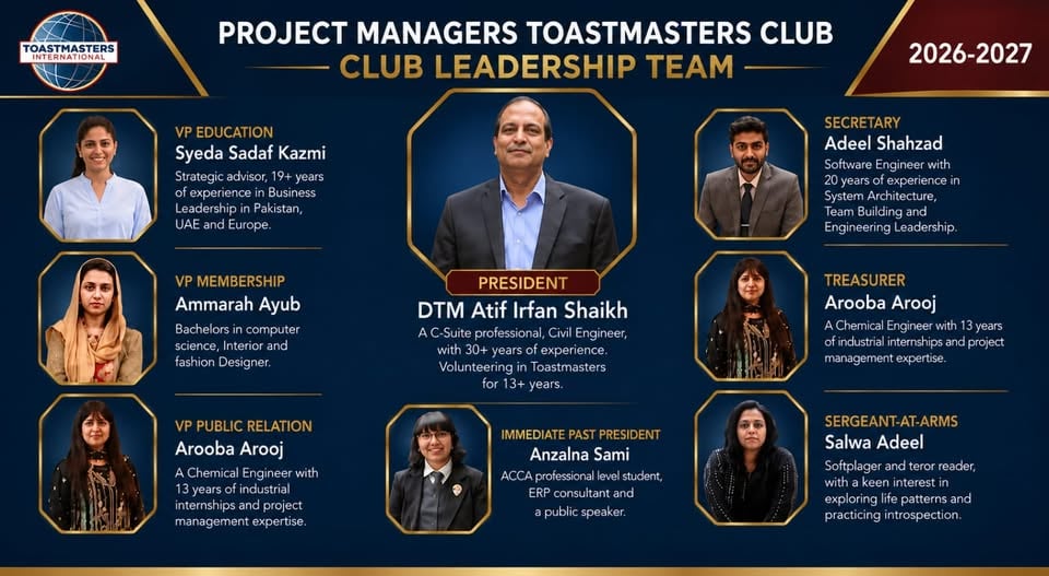 PM Toastmasters Club — meeting, Lahore