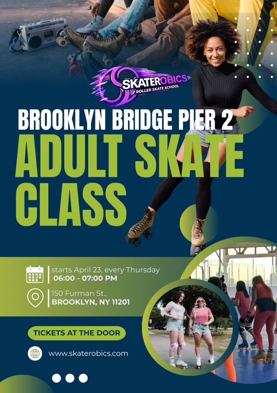 Adult Skate Class at Brooklyn Bridge Park Pier 2, New York
