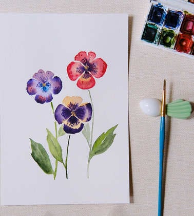 Watercolor flowers (Brooklyn Brainery), New York