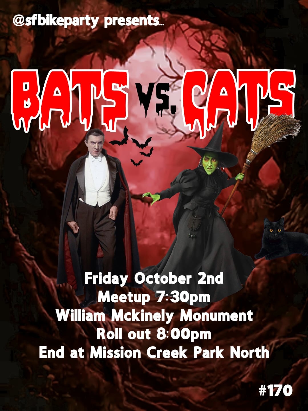 SF Bike Party: Bats vs. Cats goth ride (first Fridays), San Francisco