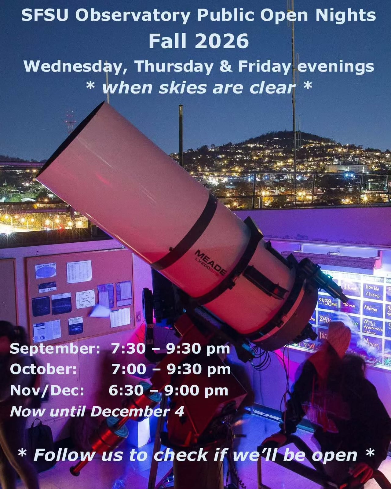 SF State Observatory free rooftop stargazing, San Francisco