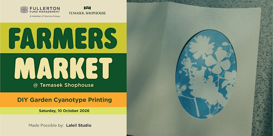 DIY garden cyanotype printing, Singapore